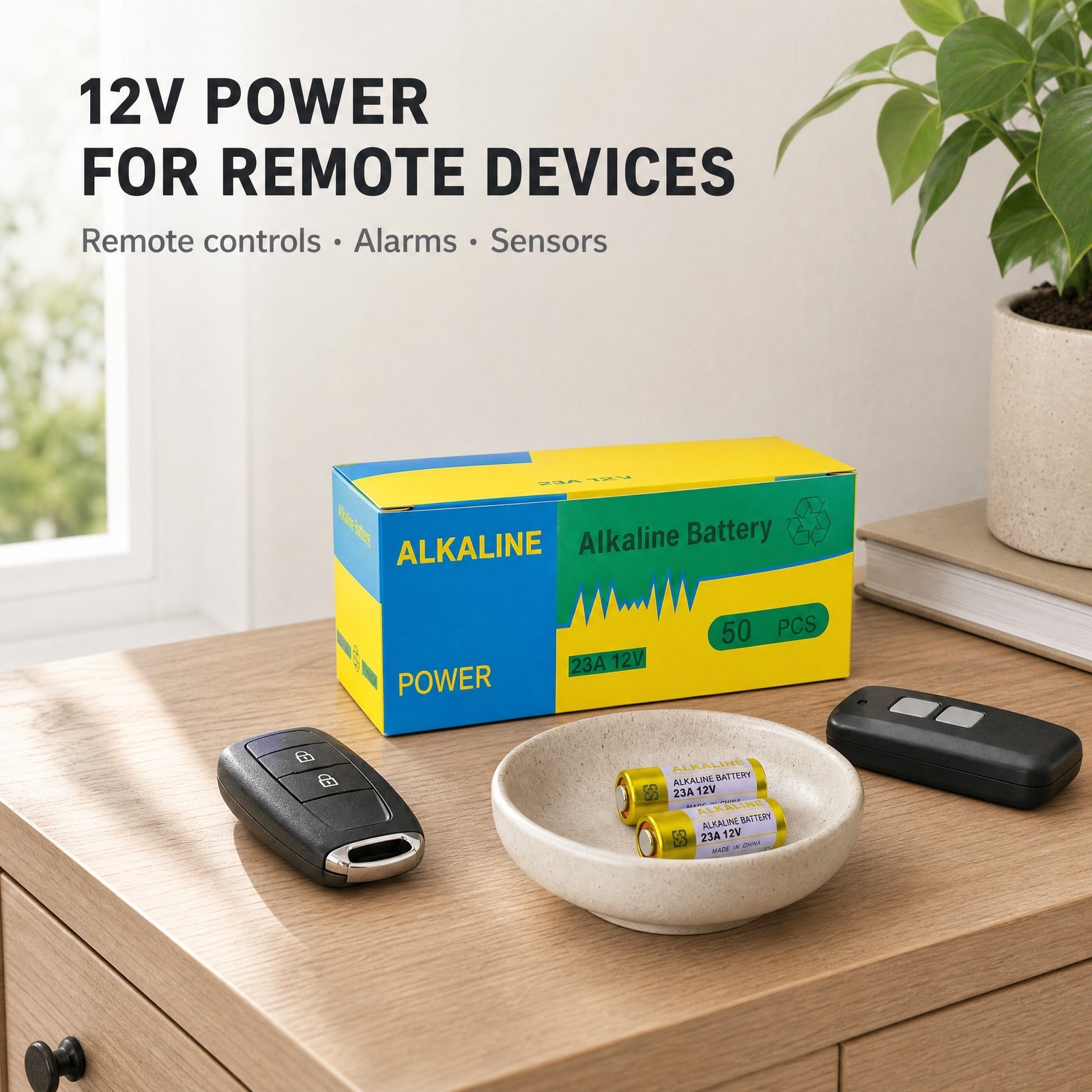12V 23A Alkaline Battery for Remote Control Devices, 55mAh High Energy Density with Leak-Proof Design and Long Shelf Life - Image 3