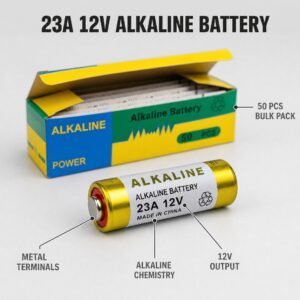 12V 23A Alkaline Battery for Remote Control Devices, 55mAh High Energy Density with Leak-Proof Design and Long Shelf Life