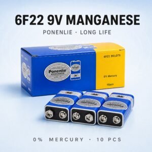 9V Carbon Zinc Battery for Everyday Devices, Heavy Duty Dry Cell with Leak-Proof Design and Long Shelf Life