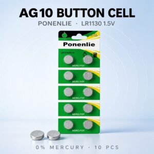 1.5V AG10 Button Cell Battery for Everyday Devices, 70mAh High Energy Density with Leak-Proof Design and Long Shelf Life