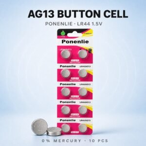 1.5V AG13 Button Cell Battery for Everyday Devices, 150mAh High Energy Density with Leak-Proof Design and Long Shelf Life