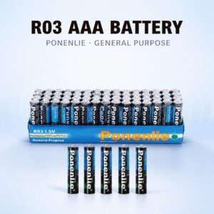 1.5V AAA Carbon Zinc Battery for Everyday Devices, Heavy Duty Dry Cell with Leak-Proof Design and Long Shelf Life