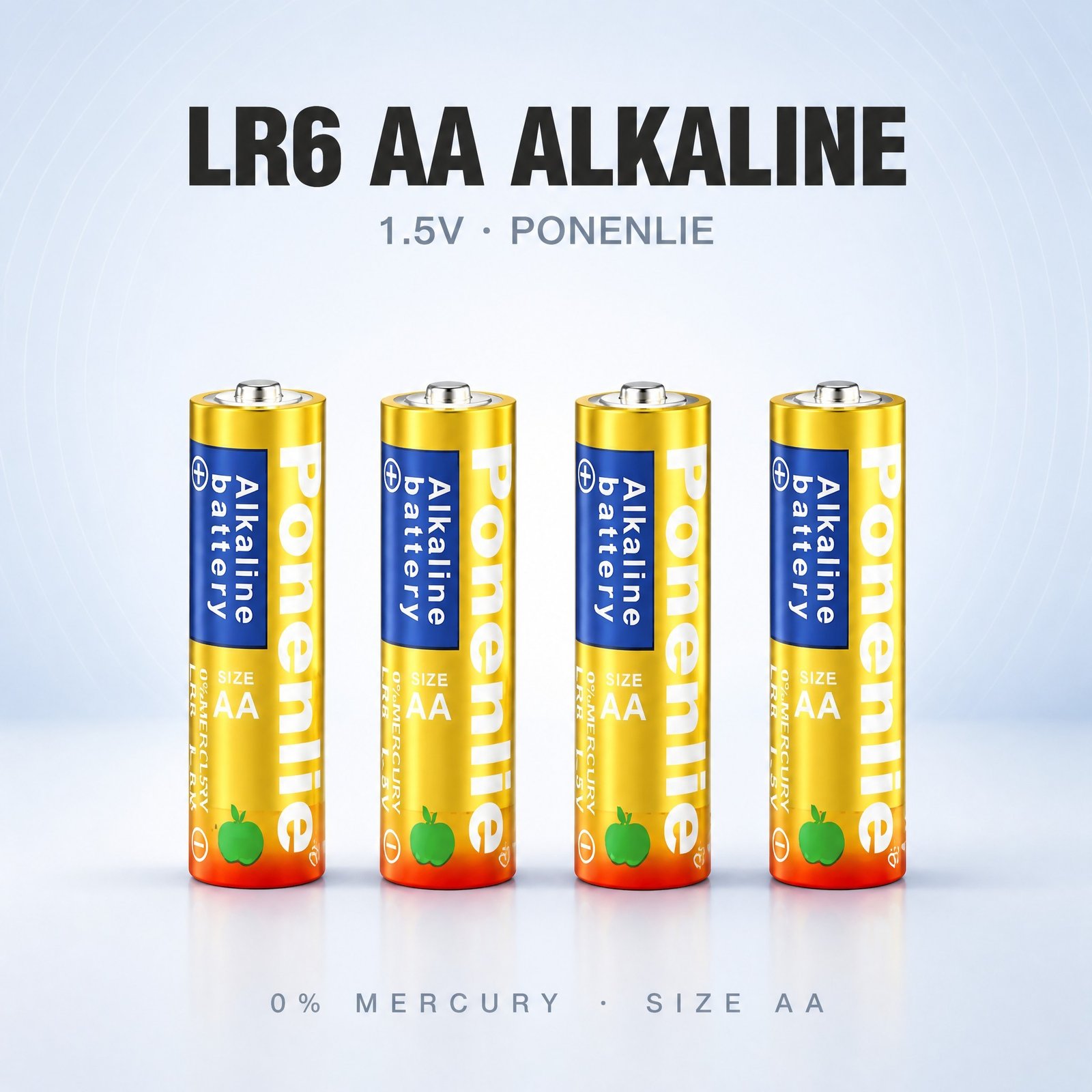 1.5V AA Alkaline Battery for Everyday Devices, 2000mAh High Energy Density with Leak-Proof Design and Long Shelf Life