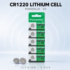 3V CR1220 Button Cell Battery for Everyday Devices, 40mAh High Energy Density with Leak-Proof Design and Long Shelf Life