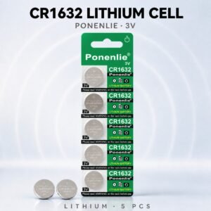 3V CR1632 Button Cell Battery for Everyday Devices, 125mAh High Energy Density with Leak-Proof Design and Long Shelf Life