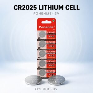 3V CR2025 Button Cell Battery for Everyday Devices, 160mAh High Energy Density with Leak-Proof Design and Long Shelf Life