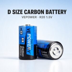 1.5V D Size Carbon Zinc Battery for Everyday Devices, Heavy Duty Dry Cell with Leak-Proof Design and Long Shelf Life